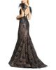 Mac Duggal Mac Duggal Embellished Feather Cap Sleeve Illusion Neck Trumpet Gown - 2