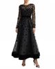 Mac Duggal Mac Duggal Embellished Illusion Neck Long Sleeve Ankle Dress - 1