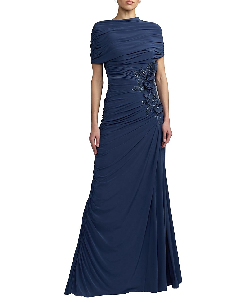 Mac Duggal Mac Duggal Embellished Jersey Draped Column Gown