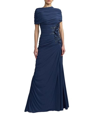 Mac Duggal Mac Duggal Embellished Jersey Draped Column Gown