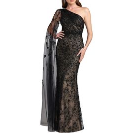 Mac Duggal Mac Duggal Embellished One-Shoulder Cape Gown
