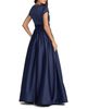 Mac Duggal Mac Duggal Embellished Satin Cap Sleeve Gown With Pockets - 2