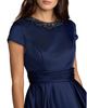 Mac Duggal Mac Duggal Embellished Satin Cap Sleeve Gown With Pockets - 3