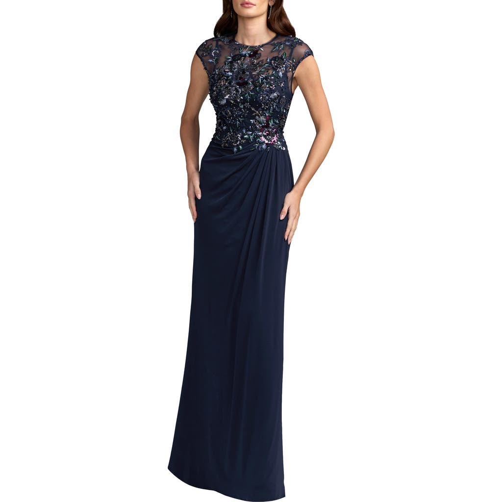 Mac Duggal Mac Duggal Embroidered Cap Sleeve Jersey Gown