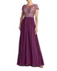 Mac Duggal Mac Duggal Embroidered Cap Sleeve Pleated Gown - 1