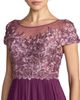 Mac Duggal Mac Duggal Embroidered Cap Sleeve Pleated Gown - 2