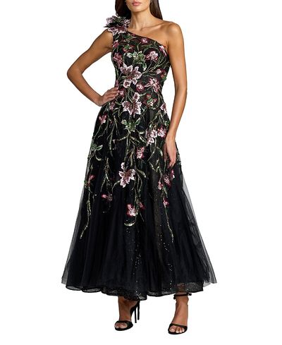 Mac Duggal Mac Duggal Embroidered Floral One Shoulder A-Line Dress