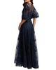 Mac Duggal Mac Duggal Embroidered Illusion Neck Puff Sleeve A-Line Gown - 2
