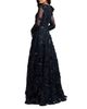 Mac Duggal Mac Duggal Floral Detail Mesh Long Sleeve High Neck Gown - 2