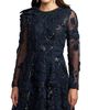 Mac Duggal Mac Duggal Floral Detail Mesh Long Sleeve High Neck Gown - 3