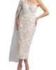 Mac Duggal Mac Duggal Floral Embellished One Shoulder Cape Gown - 1