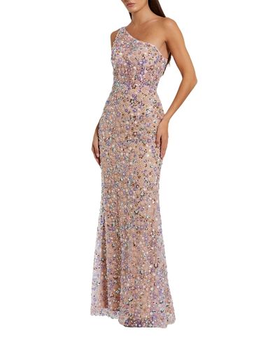 Mac Duggal Mac Duggal Floral Embellished One Shoulder Gown