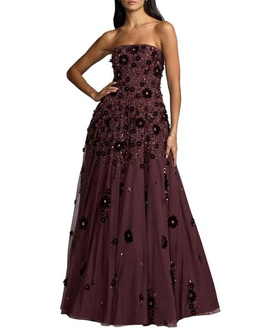 Mac Duggal Mac Duggal Floral Embellished Strapless Ball Gown