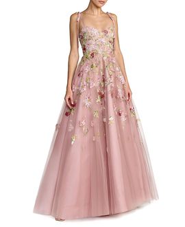 Mac Duggal Mac Duggal Floral Embellished Tulle Ball Gown