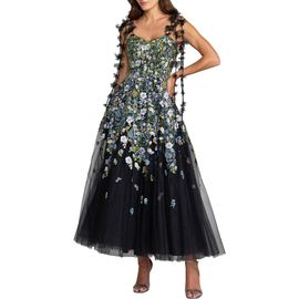 Mac Duggal Mac Duggal Floral Embroidered Tulle A-Line Gown