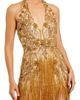 Mac Duggal Mac Duggal Fringe Embellished Halter Neck High Slit Gown - 3