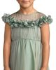 Mac Duggal Mac Duggal Girls' Midi Dress With 3D Flowers - 3