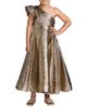 Mac Duggal Mac Duggal Girls' One-Shoulder Metallic A-Line Maxi Dress - 1