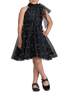 Mac Duggal Mac Duggal Girls' Pearl Embellished Tulle Maxi Dress