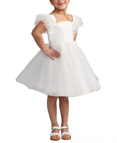 Mac Duggal Mac Duggal Girls' Ruffle Shoulder Tulle Dress