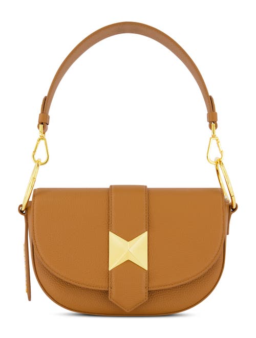 Mac Duggal Mac Duggal Gold Plated Hardware Grain Leather Saddle Bag