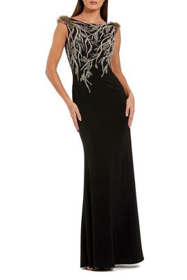 Mac Duggal Mac Duggal Hand Beaded Cap Sleeve Jersey Gown