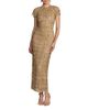 Mac Duggal Mac Duggal High Neck Cap Sleeve Beaded Mesh Ankle Dress - 1