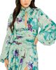 Mac Duggal Mac Duggal Keyhole Satin Long Sleeve Floral Gown - 3