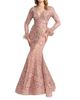 Mac Duggal Mac Duggal Long Sleeve Embellished Mermaid Gown - 1
