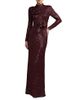 Mac Duggal Mac Duggal Long Sleeve Flower Detail Sequin Gown - 1