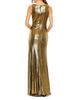 Mac Duggal Mac Duggal Metallic Ruched Detail Front Slip V Neck Gown - 2