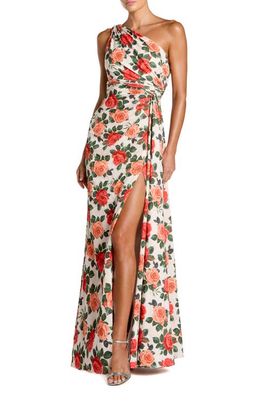 Mac Duggal Mac Duggal One Shoulder Charmeuse Column Gown With Drape