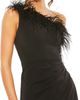 Mac Duggal Mac Duggal One Shoulder Feather Trim High Slit Gown - 3