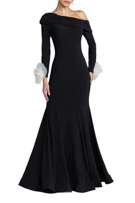 Mac Duggal Mac Duggal One Shoulder Long Sleeve Mermaid Jersey Gown