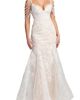 Mac Duggal Mac Duggal Pearl Embellished Floral Lace Mermaid Gown - 1