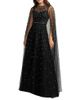 Mac Duggal Mac Duggal Pearl Embellished Tulle A-Line Gown With Cape - 1