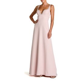 Mac Duggal Mac Duggal Petite Crepe A Line Gown With Rhinestone Trim