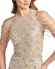 Mac Duggal Mac Duggal Petite Draped Pearl Beaded Embroidered Column Gown - 3