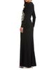Mac Duggal Mac Duggal Petite Floral Applique Long Sleeve Jersey Gown - 2