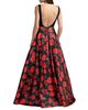 Mac Duggal Mac Duggal Petite Floral Printed Mikado Open Back Sleeveless Gown - 2