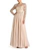 Mac Duggal Mac Duggal Petite Long Sleeve Chiffon Embellished Gown - 1