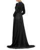 Mac Duggal Mac Duggal Petite Long Sleeve High Neck Embellished Satin Gown - 2