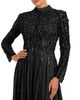 Mac Duggal Mac Duggal Petite Long Sleeve High Neck Embellished Satin Gown - 3