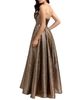 Mac Duggal Mac Duggal Petite Metallic Strapless Ball Gown With Bow - 3
