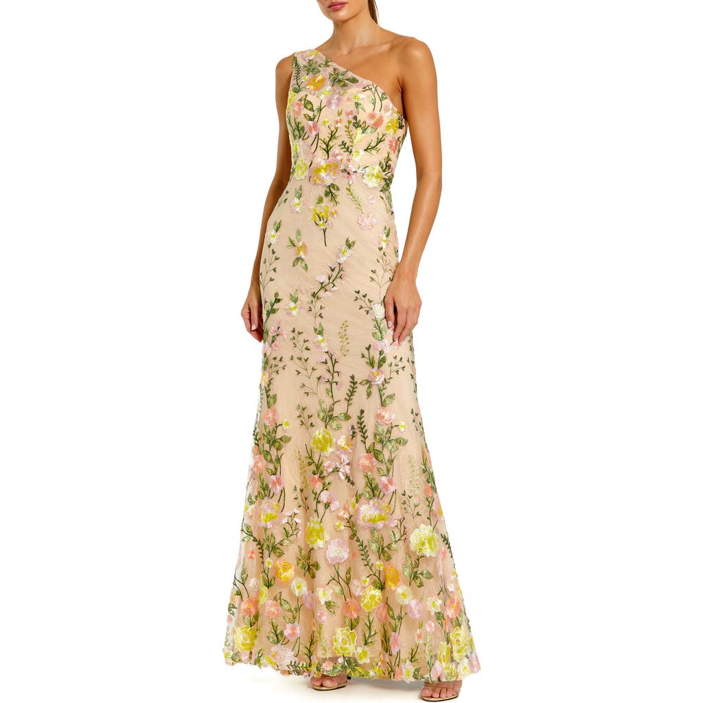 Mac Duggal Mac Duggal Petite One Shlouder Lace Embroidered Gown