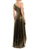Mac Duggal Mac Duggal Petite Pleated Metallic One Shoulder High Low Gown - 2
