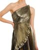 Mac Duggal Mac Duggal Petite Pleated Metallic One Shoulder High Low Gown - 3