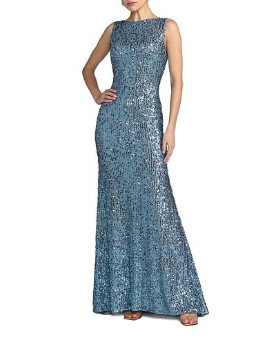 Mac Duggal Mac Duggal Petite Sequined Sleeveless Draped Cowl Back Gown
