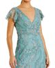 Mac Duggal Mac Duggal Petite V-Neck Flutter Sleeve Floral Embroidered Gown - 3
