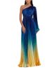 Mac Duggal Mac Duggal Pleated Charmeuse One Long Flare Sleeve Gown - 1